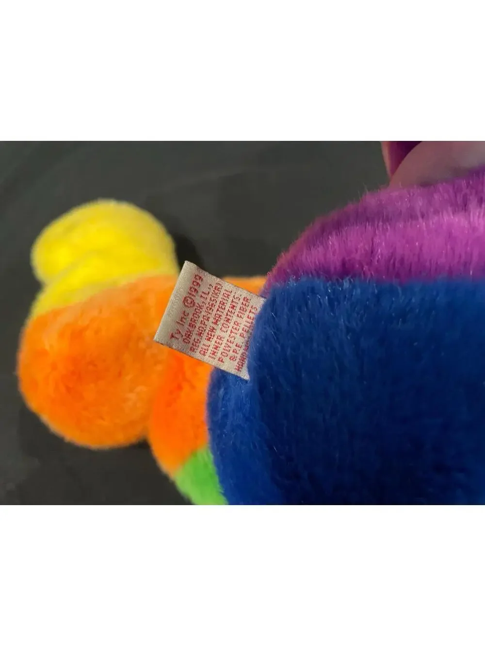 Vintage Rainbow Caterpillar Plush 1999 Colorful Stuffed Animal Bright Striped To